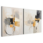 Modulaire canvasprint Twee schilderijen in verschillende kleuren