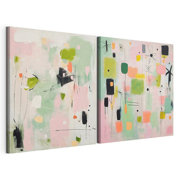 Modulaire canvasprint Schilderen in verschillende kleuren
