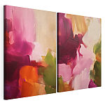 Modulaire canvasprint Levendige kleuren in abstracte harmonie