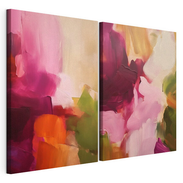 Modulaire canvasprint Levendige kleuren in abstracte harmonie
