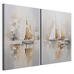 Modulaire canvasprint Schilderij van een zeilboot in het water