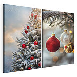Modulaire canvasprint Feestelijke versieringen zorgen voor een vrolijke kerstsfeer