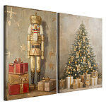 Modulaire canvasprint De Notenkraker en een kerstboom