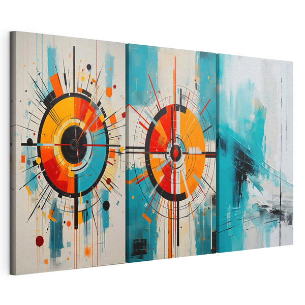 Drie kunstwerken Modulaire canvasprint Drie kunstwerken