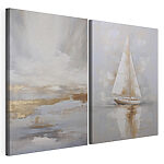 Modulaire canvasprint Schilderij van een zeilboot op het water
