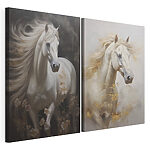 Modulaire canvasprint Schilderij van een wit paard