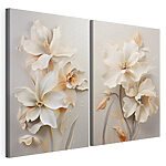 Modulaire canvasprint Verfijnde bloemen in subtiele tinten