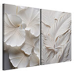 Modulaire canvasprint Door de natuur geïnspireerd, gedetailleerd papierontwerp