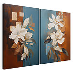 Modulaire canvasprint Schilderij van witte bloemen