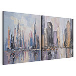 Modulaire canvasprint Schilderij van een stad