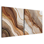 Modulaire canvasprint Vloeiende aardetinten in harmonie