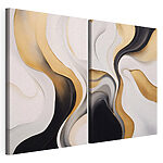 Modulaire canvasprint Abstracte lijnen in zachte kleuren