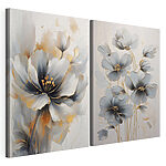 Modulaire canvasprint Elegant bloemmotief in zachte tinten