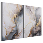 Modulaire canvasprint Rustgevende abstracte compositie in de vloeiende kunststijl