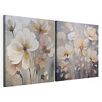 Modulaire canvasprint Zachte bloemen in subtiele tinten