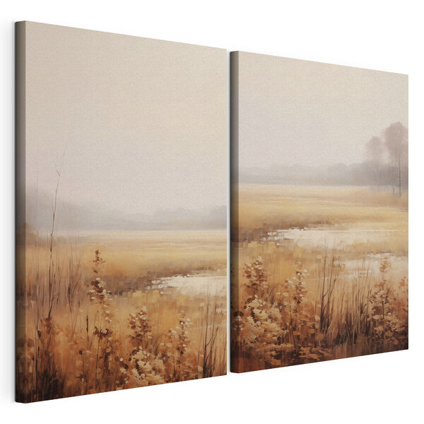Modulaire canvasprint Schilderij van een moeras