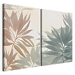 Modulaire canvasprint Fijne blaadjes in zachte tinten