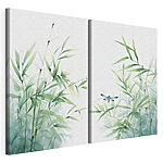 Modulaire canvasprint Libelle op een plant