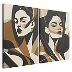 Modulaire canvasprint Collage van het gezicht van een vrouw