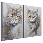 Modulaire canvasprint Schilderij van een kat
