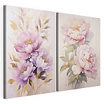 Modulaire canvasprint Elegante bloemen in zachte pasteltinten