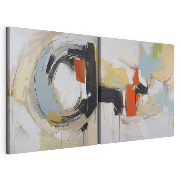 Twee kunstwerken Modulaire canvasprint Twee kunstwerken