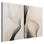 Modulaire canvasprint Abstracte krullen in zachte tinten
