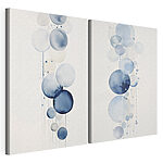 Modulaire canvasprint Schilderij met cirkels en druppels