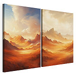 Modulaire canvasprint Screenshot van een schilderij van een woestijnlandschap