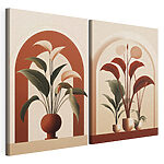 Modulaire canvasprint Twee foto's van planten in potten