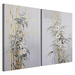 Modulaire canvasprint Schilderij van bloemen en bladeren