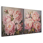 Modulaire canvasprint Schilderij van roze bloemen