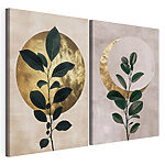 Modulaire canvasprint Twee foto's van een plant