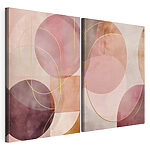 Modulaire canvasprint Abstracte vormen in warme tinten