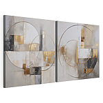 Modulaire canvasprint Abstracte lijnen in aardetinten