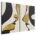 Modulaire canvasprint Abstracte gezichten in contrasterende kleuren