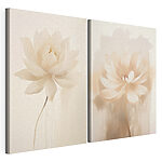 Modulaire canvasprint Verfijnde bloemen in zachte tinten