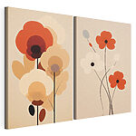 Modulaire canvasprint Een paar bloemen in verschillende kleuren