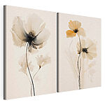 Modulaire canvasprint Zachte bloemmotieven in ingetogen tinten