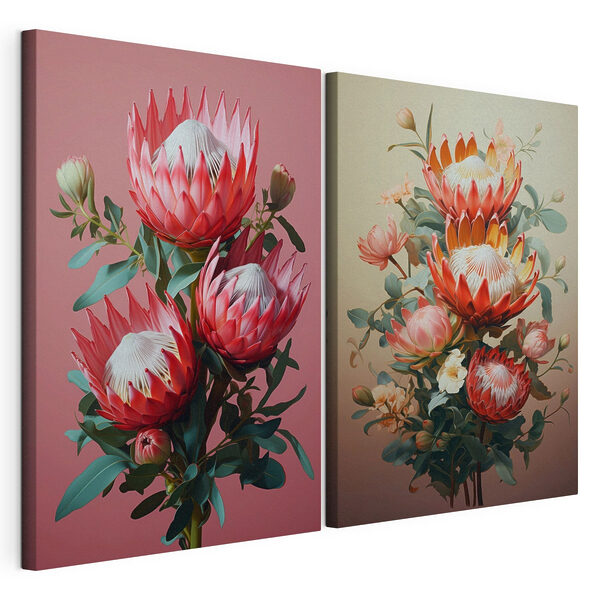 Bloemencollage Modulaire canvasprint Bloemencollage