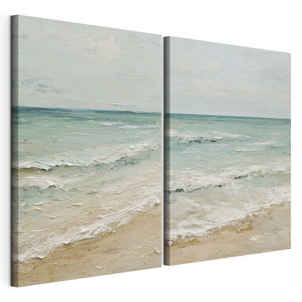 Schilderij van een strand Modulaire canvasprint Schilderij van een strand