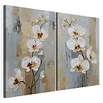Modulaire canvasprint Schilderij van witte bloemen