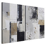 Modulaire canvasprint Schilderij met zwarte en witte vierkanten