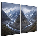 Modulaire canvasprint Een rivier die door een vallei stroomt