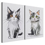 Modulaire canvasprint Tekening van een kat