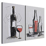 Modulaire canvasprint Gestileerde illustraties van drankjes en flessen