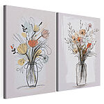 Modulaire canvasprint Schilderij van bloemen in een vaas