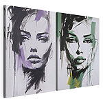 Modulaire canvasprint Schilderij van het gezicht van een vrouw