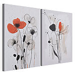 Modulaire canvasprint Schilderij van bloemen op een witte ondergrond