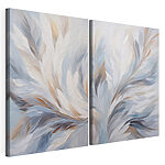 Modulaire canvasprint - Zachte tinten in een elegant bladmotief